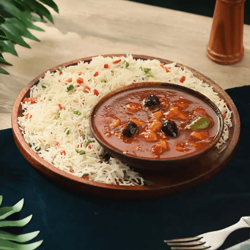 Schezwan Chicken With Rice